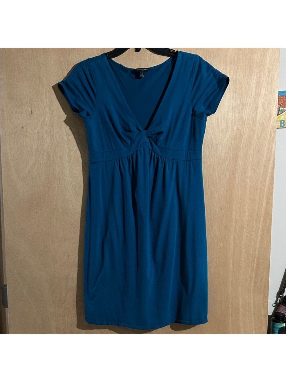 Banana Republic Teal Empire Waist V-Neck Dress